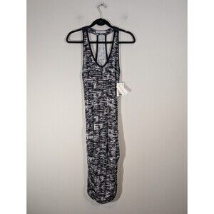 Athleta Womens Space Dye Ruched Stretch Athletic Dress Sz M Bodycon Casual Beach